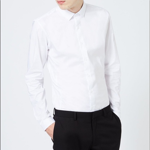skinny fit white dress shirt